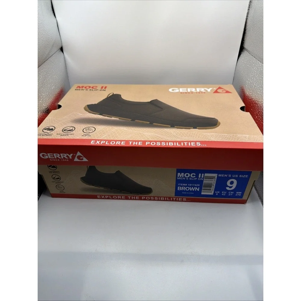 Gerry Men's Moc II Slip-On Shoes, Size 9 Brown